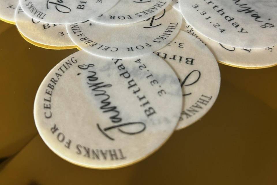Custom Edible Drink Toppers
