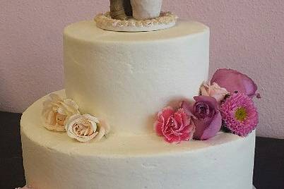 All Buttercream with Fresh Flowers