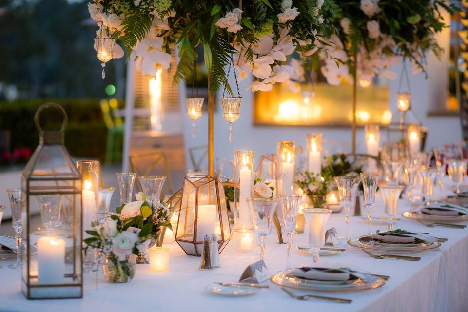 Reception candle set up