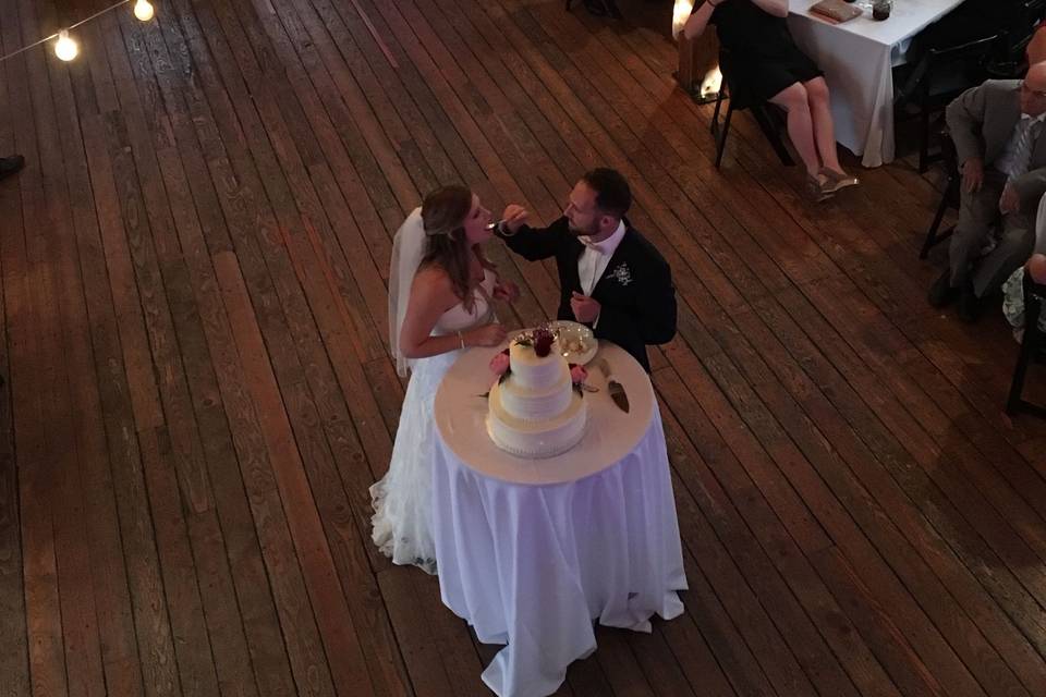 Couple sharing a cake