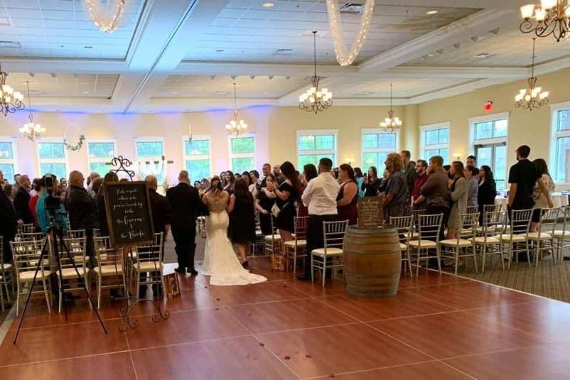 Bride walking down the isle.