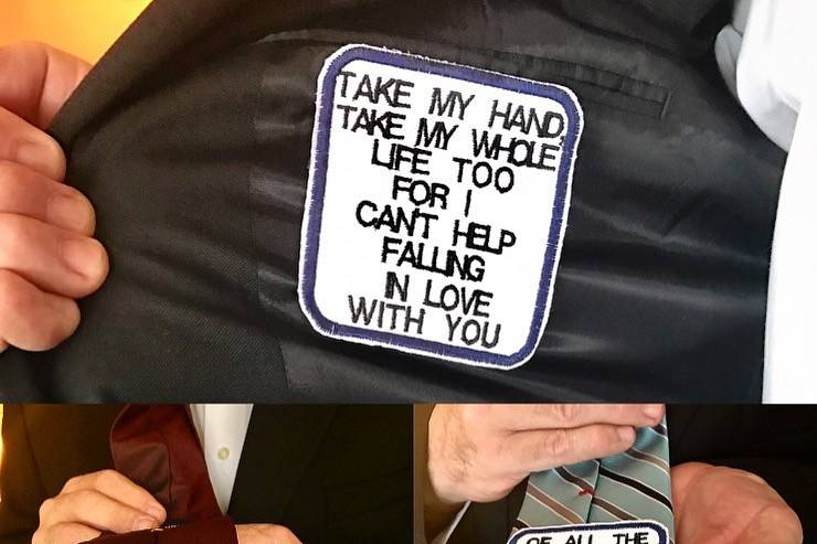 Custom Iron-On Patches for ties and suit coats