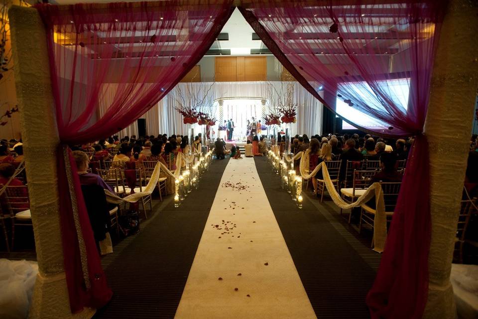 Entrance and wedding aisle