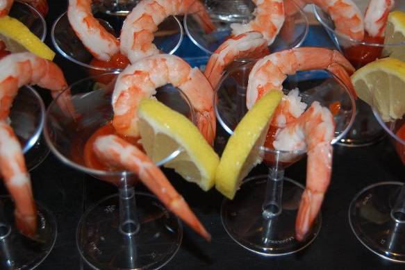shrimp cocktail served during the cocktail hour