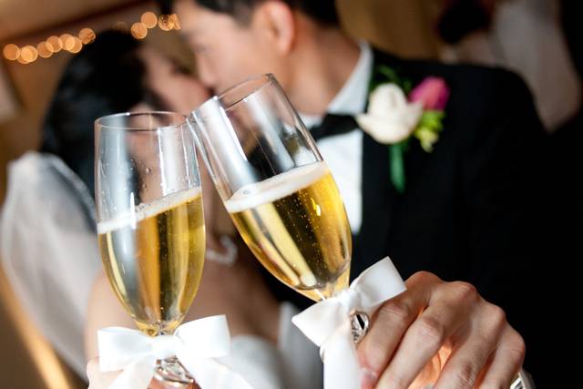 Toasting the newlyweds