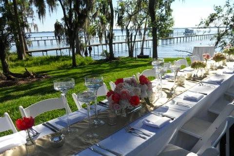 Riverfront wedding reception