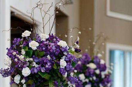 Purple flower decorations
