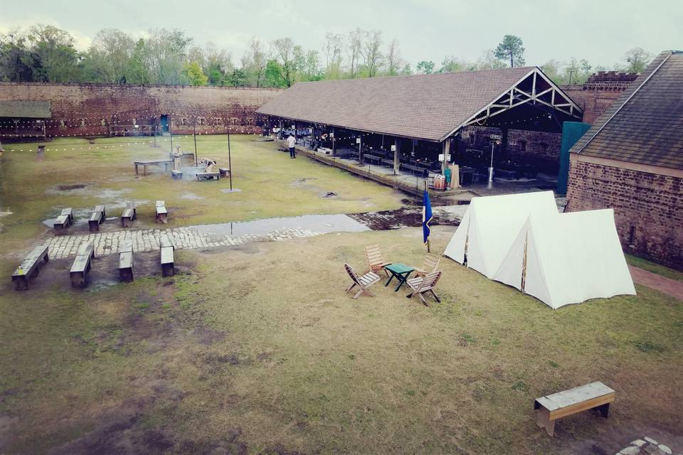 Two Covered Pavilions