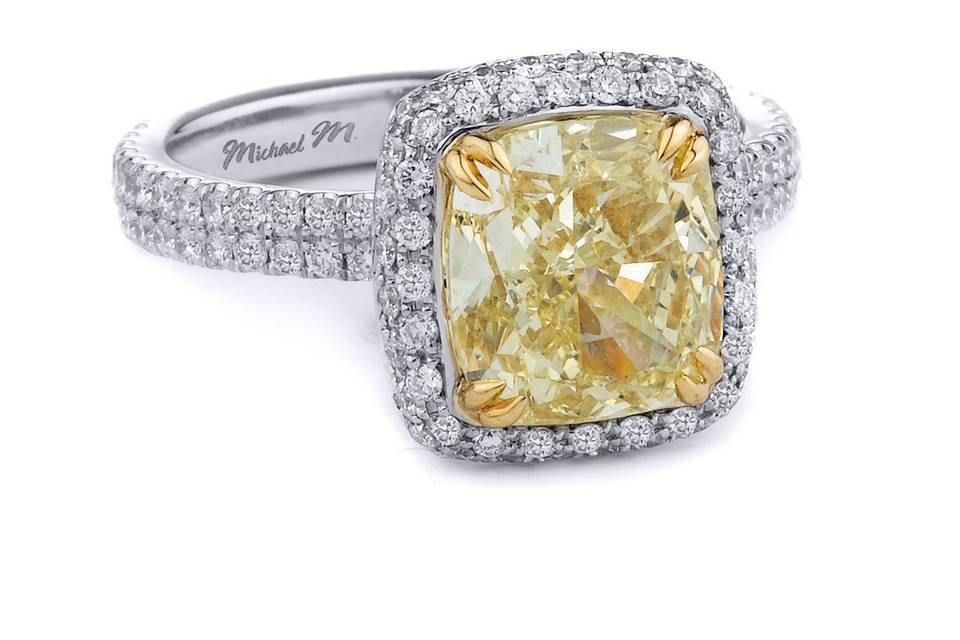 Yellow stone and diamonds