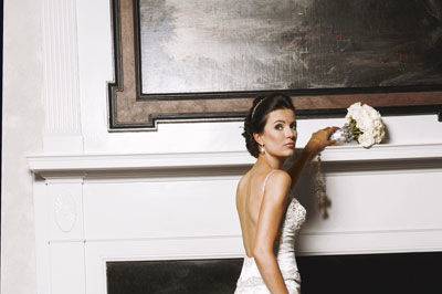 Bride by the mantel