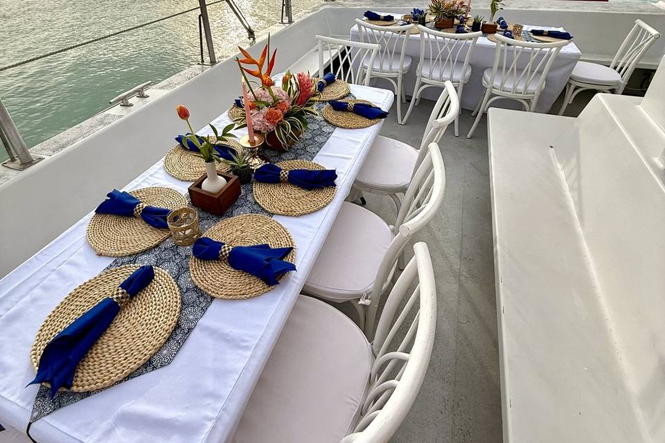 Dinner on catamaran