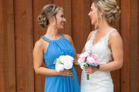 Bride with bridesmaid