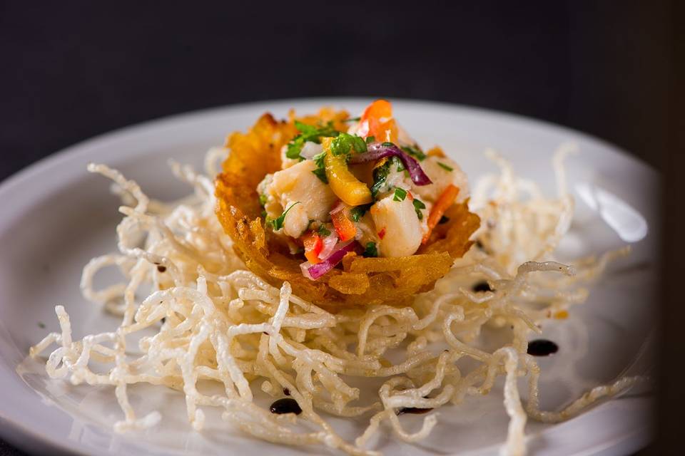 Plantain Nest with Ceviche