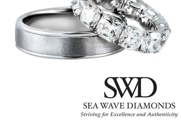Diamond Wedding Band For Her And Classic Platinum Band For Him
