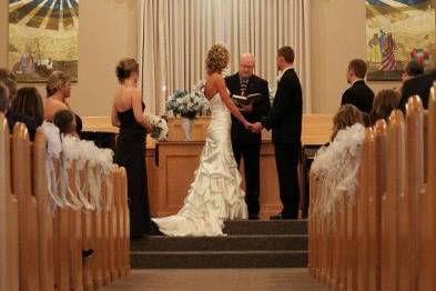 Traditional church wedding, from when I pastored 1st Christian Church, Fremont, NE