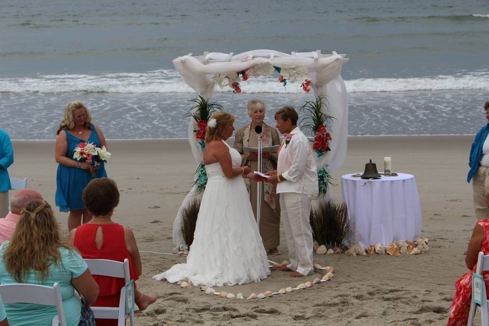 Beach side ceremony