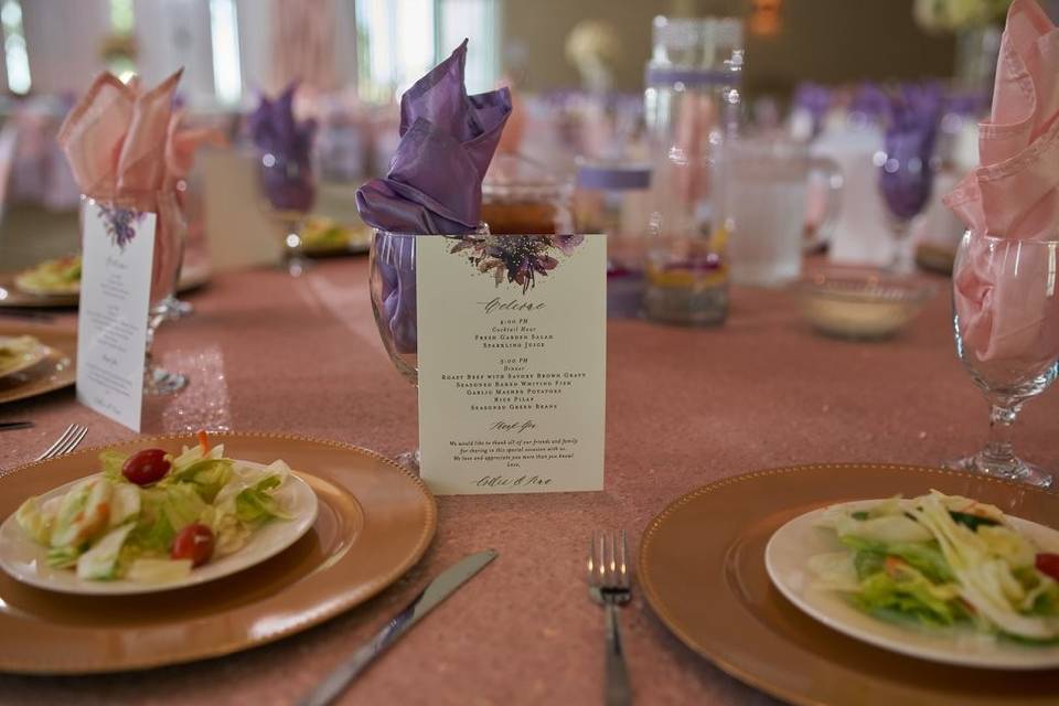 Menu and placesetting