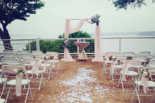 Lake view wedding ceremony