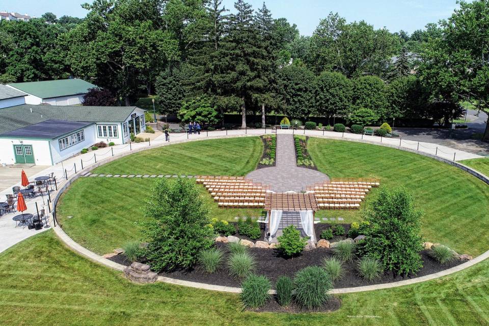 Drone wedding garden