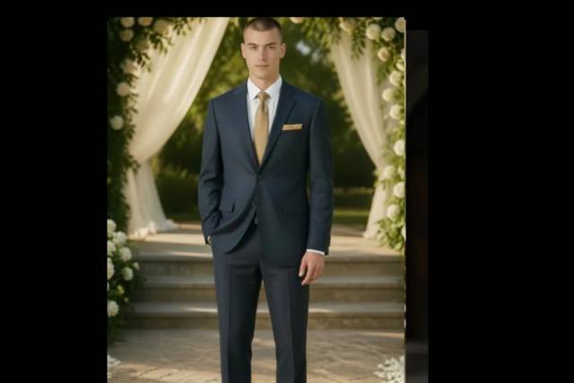 Two-Piece Navy Blue Suit
