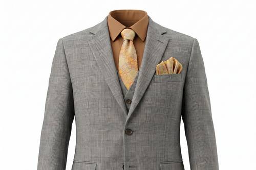 Grey and gold suit