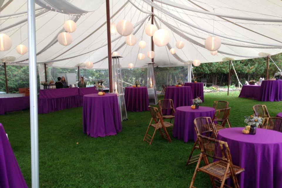 Purple table settings