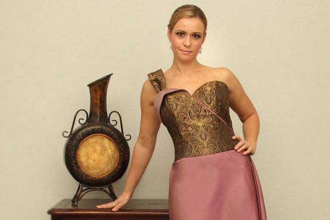 Custom designed corset top dress, available in many colors.