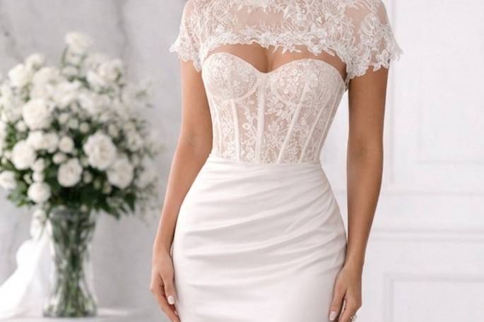 Fitted corset bridal topper