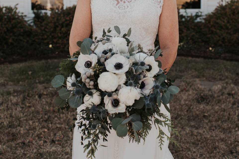 Bridal Bouquet with anemones