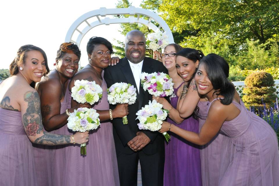 Groom and bridesmaids