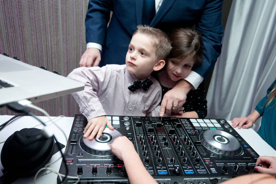 Wedding DJ with guests