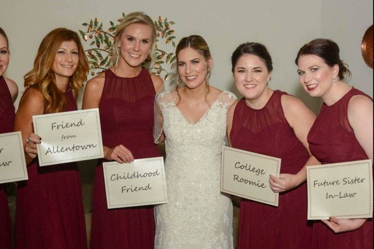 Bride with bridesmaids