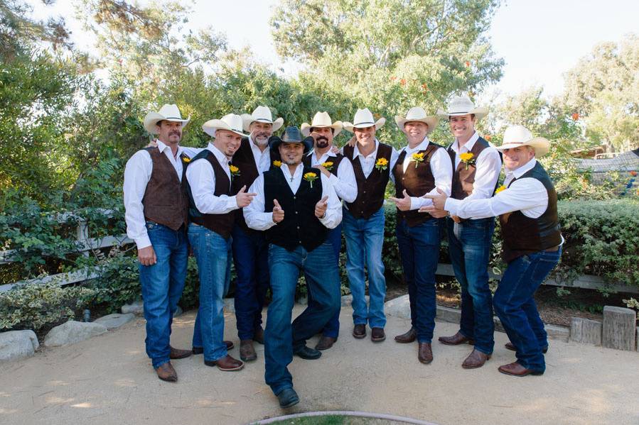 Western theme wedding party