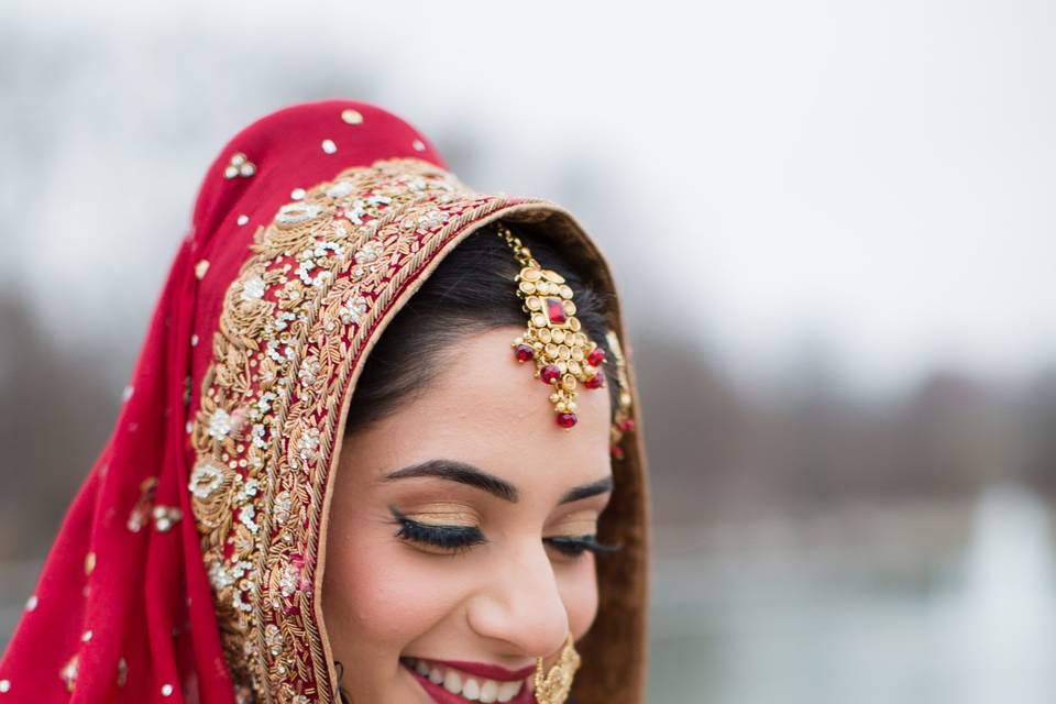 Bride with Classic Red lip