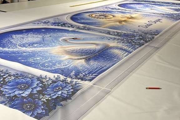Printed fabric backdrop 17'X6'