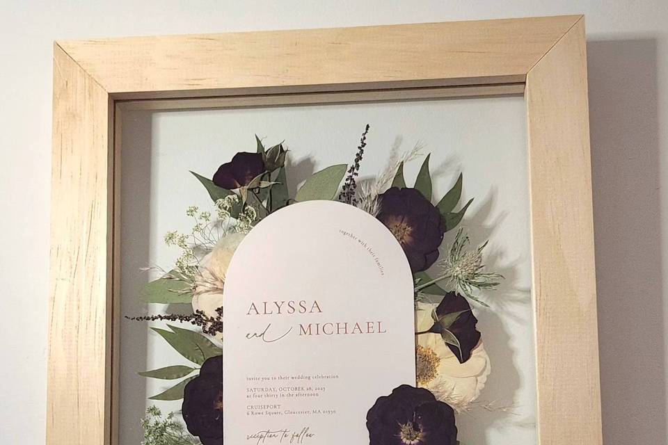 Pressed Flowers with Invite