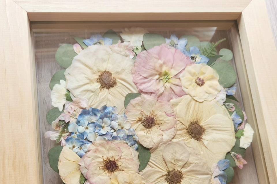 Pressed Cascading Wedding Bouq