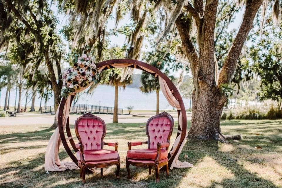 Wedding under the trees