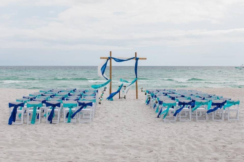 Bamboo Arch on Beach