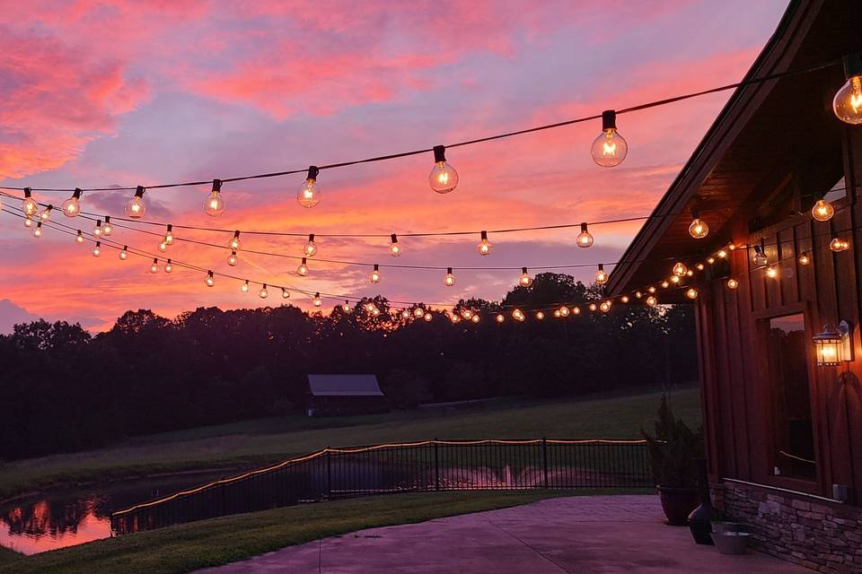 Pavilion patio at sunset