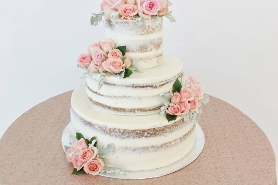 Naked wedding cake