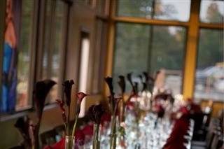 Table setup with centerpiece