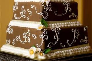 Multiple layered wedding cake