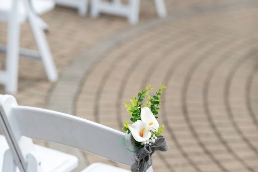 Floral staging for ceremony