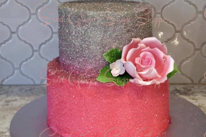 Sparkling pink cake