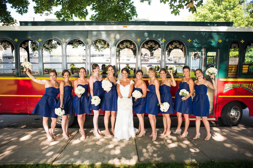 Bride and bridesmaids