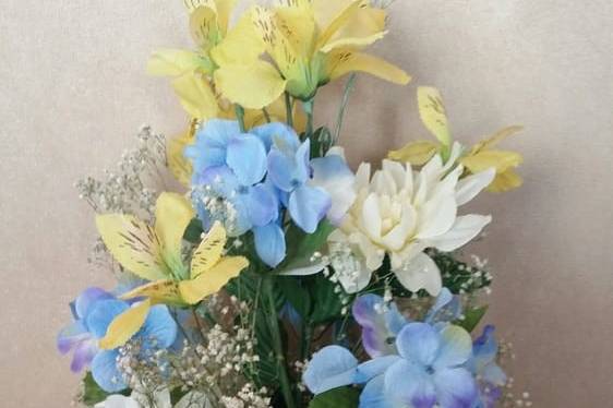 Blue and white flowers