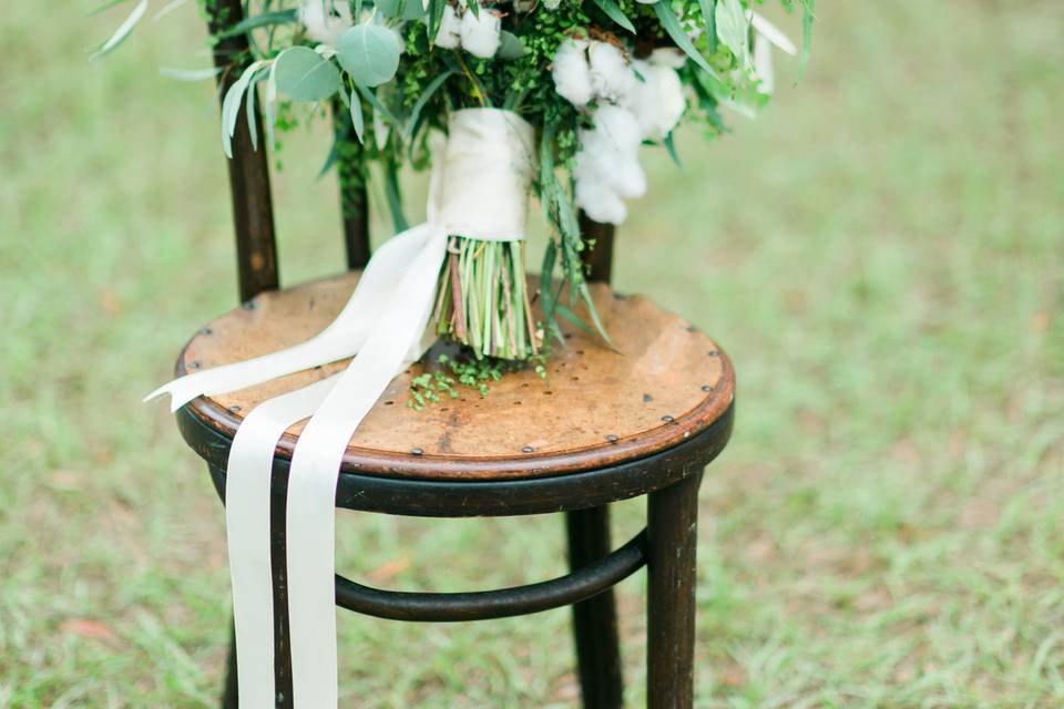 Bouquet on chair