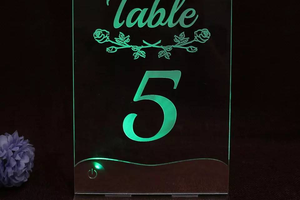 Light Up LED Table Signs