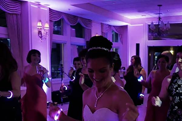 LED bracelets on bride at wedd